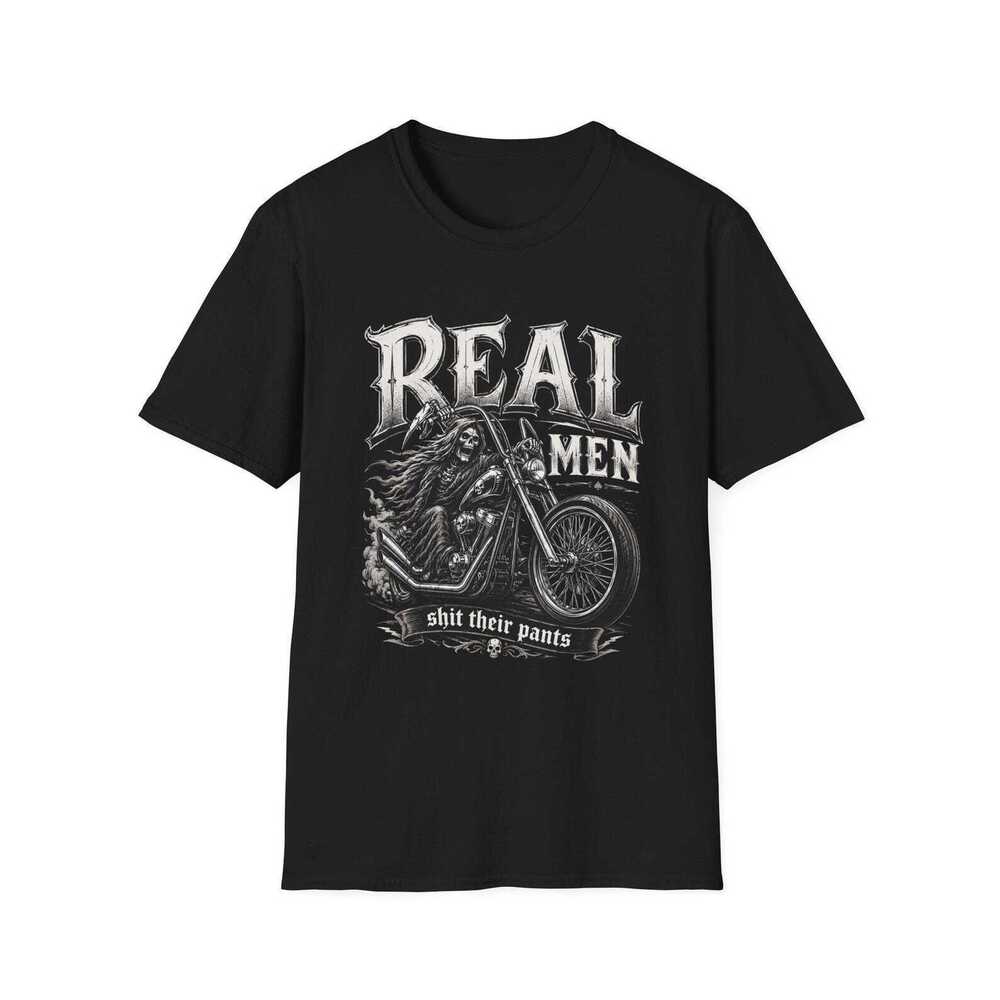 Real Men Shit Their Pants Motorcycle Skull Tee